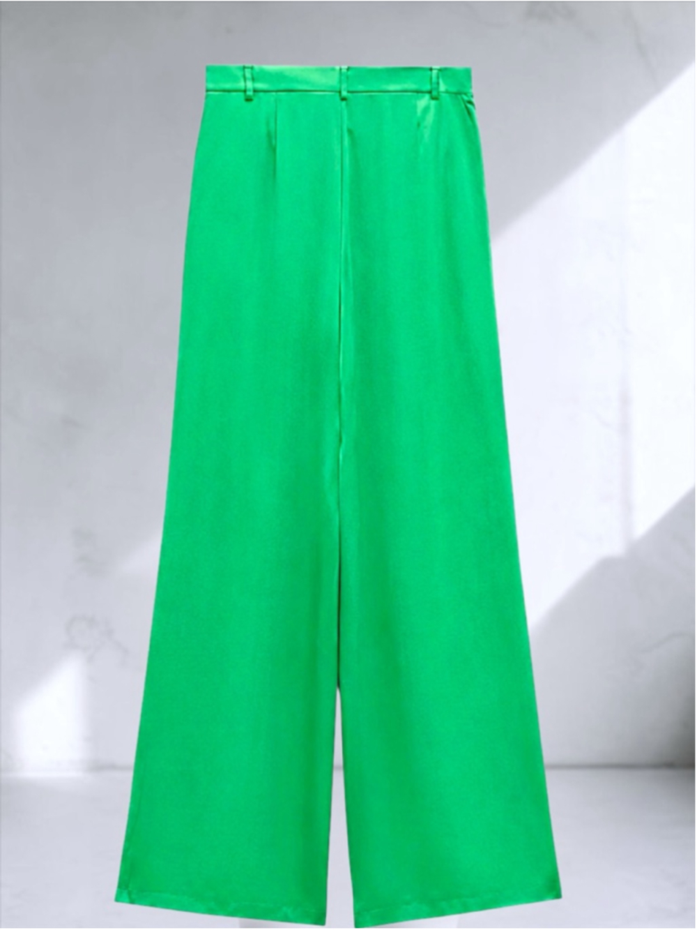 Zara Emerald Green Satin Wide Leg Trousers – Size S - Picture 9 of 12